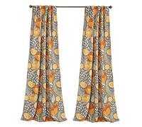 Lush Decor Lot de 2 Rideaux occultants pour fenêtre de Jardin, Salon, Salle à Manger, Chambre à Coucher, Motif Coquelicot Jaune et Gris 274,3 x 132,1 cm