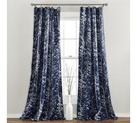 Lush Decor, Lot de 2 Rideaux occultants pour fenêtre de Salon, Salle à Manger, Chambre à Coucher - Bleu Marine - 241,3 x 132,1 cm