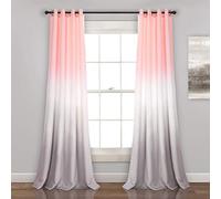 Lush Decor, Lot de 2 Rideaux occultants pour fenêtre de Salon, Salle à Manger, Chambre à Coucher (Paire), Rose pâle et Gris, 241,3 x 132,1 cm