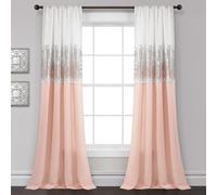 Lush Decor Night Sky Rideau de fenêtre (Panneau Simple), 213,4 cm de Long x 106,7 cm de Large, Blanc et Blush