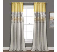 Lush Decor Night Sky Rideau de fenêtre Simple Jaune/Gris 241 x 106 cm
