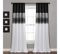 Lush Decor Night Sky Rideau de fenêtre Simple Noir/Blanc 106 x 274 cm
