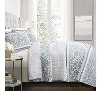 Lush Decor Nisha Parure de lit 3 pièces Bleu King Size