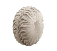 Lush Decor Oreiller décoratif Rond plissé en Velours Doux, 38,1 cm, Taupe
