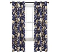 Lush Decor, Paire de Rideaux de fenêtre occultants à œillets avec Isolation Motif Oiseaux et Fleurs de Ferme, 213,4 x 96,5 cm, 213,4 x 96,5 cm