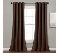 Lush Decor Paire de Rideaux de fenêtre occultants à Isolation Thermique avec œillets, l 132 cm x L 213 cm, Chocolat, Design Moderne Classique et Chic, pour Salon, Chambre à Coucher ou Salle à Manger