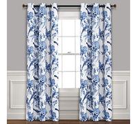 Lush Decor, Paire de Rideaux occultants à œillets isolants avec Motif Oiseaux et Fleurs de Ferme, 241,3 x 96,5 cm, Blanc et Bleu