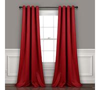 Lush Decor Paire de Rideaux occultants à Isolation Thermique avec œillets, 132,1 cm de Large x 241,3 cm de Long, Rouge