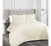 Lush Decor Parure de lit 3 pièces avec Couvre-lit surdimensionné en Coton, Polyester, Ivoire, lit Double