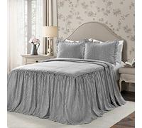 Lush Decor Parure de lit 3 pièces légère à Rayures pour Grand lit, en Polyester Noir Vintage Chic