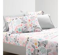 Lush Decor Pixie Fox Parure de lit Douce 6 pièces, lit Double, Gris et Rose