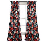 Lush Decor Poppy Garden Paire de Rideaux filtrant la lumière pour Salon, Salle à Manger, Chambre à Coucher, 213,4 cm de Long, Bleu Marine