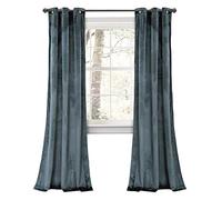 Lush Decor Prima Paire de Rideaux en Velours filtrant la lumière pour Salon, Salle à Manger, Chambre à Coucher, 96,5 x 213,5 cm (l x L), Bleu