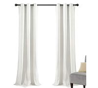 Lush Decor Prima Paire de Rideaux en Velours filtrant la lumière pour Salon, Salle à Manger, Chambre à Coucher, 96,5 x 213,5 cm (l x L), Blanc