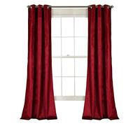 Lush Decor Prima Rideaux en Velours filtrant la lumière pour Salon, Salle à Manger, Chambre à Coucher (Paire), 96,5 x 213,4 cm (l x L), Rouge