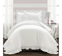 Lush Decor Reyna Parure de lit 2 pièces, Blanc Pur, lit jumeau XL