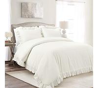 Lush Decor Reyna Parure de lit 3 pièces en Coton Blanc King Size