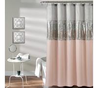 Lush Decor Rideau de Douche Ciel Nocturne, 183 x 183 cm, Gris et Blush