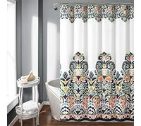 Lush Decor Rideau de Douche Clara en Tissu coloré avec Motif Cachemire bohème et Mandarine, 183 x 183 cm