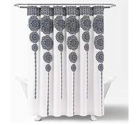 Lush Decor Rideau de Douche en Tissu imprimé Mandala damassé bohème Bleu Marine 183 x 183 cm