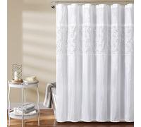 Lush Decor Rideau de Douche Maria, 183 x 183 cm, Blanc et argenté