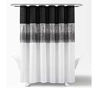 Lush Decor Rideau de Douche Night Sky, 183 x 183 cm, Noir et Blanc