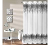 Lush Decor Rideau de Douche Scintillant à Paillettes Blanc/Noir 183 x 178 cm