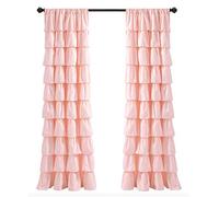 Lush Decor, Rideau de fenêtre à Volants - Style Rustique Shabby Chic pour Salon, Salle à Manger, Chambre à Coucher (Simple) - 213,4 x 127 cm