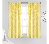 Lush Decor Riley Rideau de fenêtre (Panneau Simple), 160 x 137 cm, Jaune
