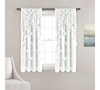 Lush Decor Riley Rideau de fenêtre Simple Blanc 137 x 160 cm