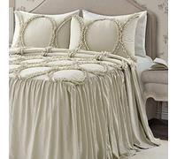 Lush Decor Riviera Parure de lit 3 pièces légère à Volants pour très Grand lit en Polyester