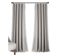 Lush Decor Rosalie Paire de Rideaux de fenêtre Style Rustique pour Salon, Salle à Manger, Chambre à Coucher 241,3 x 137,2 cm Gris Clair 241,3 x 137,2 cm