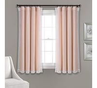 Lush Decor Rosalie Paire de Rideaux de fenêtre Style Rustique pour Salon, Salle à Manger, Chambre à Coucher 213,4 x 137,2 cm Rose 137,2 cm