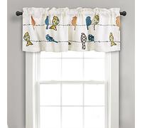 Lush Decor Rowley Birds Cantonnière filtrant la lumière, Panneau Simple, 132,1 cm de Large x 45,7 cm de Long, Multicolore - Motif Floral d'oiseaux coloré - Rideau d'oiseaux fantaisiste et ludique -