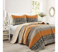 Lush Decor Royal Empire Parure de lit 3 pièces Jaune et Gris Grand lit