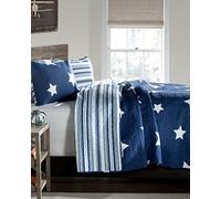 Lush Decor Star 3-Piece Quilt Set, Full/Queen, Navy