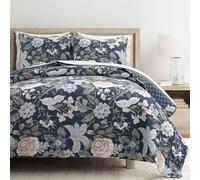 Lush Decor Sydney Parure de lit 3 pièces réversible en Coton pour très Grand lit, Douce et légère, imprimée Floral, pour Toutes Les Saisons