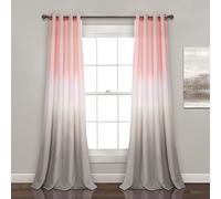 Lush Decor Umber Fiesta Lot de 2 Rideaux occultants de fenêtre pour Salon, Salle à Manger, Chambre à Coucher (Paire), 132,1 cm de Large x 213,4 cm de Long, Blush et Gris