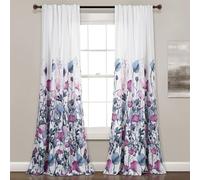Lush Decor Zuri Flora Paire de Rideaux de fenêtre filtrant la lumière, 213,4 cm de Long x 132,1 cm de Large, Violet