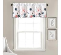 Lush Decor Zuri Flora Rideau de fenêtre filtrant la lumière, 45,7 x 132,1 cm (L x l) - Bleu et Corail