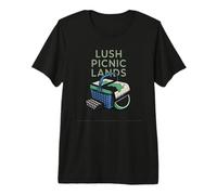 Lush Picnic Lands Panier d'activités de Plein air Aventure Amoureux T-Shirt Haut de Gamme