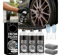 Lushbleu Car Rust Remover Spray Cleaner - Fast-Acting Anti-Rust Maintenance Corrosion Prevention Spray, Cuts Through Tire Marks & Dirt, for Vehicle Wheels, Exhaust Pipe, Metal Surfaces (3PC, 120ml)