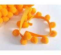LushFabric Ribete Bobble de calidad Perfecta Pom Pom, Corte de flecos - pompón XL Talla 2 cm (vendido por 5 metros) Naranja