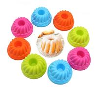 Lushly 12 Pièce Moule à Kouglof en Silicone, Moule à Gâteau en Forme de Donut Silicone, Mini Réutilisable en Silicone, Moule à Brioche en Silicone pour Faire de Gâteaux Pudding(4 Couleurs) Lushyp097