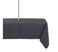 LUSHVIDA Nappe d'extérieur carrée avec Trou pour Parasol et Fermeture à glissière, étanche, résiste aux liquides, Infroissable, Lavable, pour Le Printemps, l'été, 137 x 137 cm, Grise