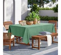 LUSHVIDA Nappe d'extérieur rectangulaire à Fermeture éclair avec Trou pour Parasol - Nappe rectangulaire en Faux Lin résistante à l'eau pour Pique-Nique à l'extérieur - 152,4 x 213,4 cm - Vert Sauge
