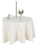 LUSHVIDA Nappe d'extérieur Ronde avec Trou de Parasol et Fermeture à glissière, étanche, résiste aux liquides, Infroissable, Lavable, pour Le Printemps, l'été, 152,5 cm, Beige