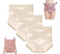 Lushybum - Culotte gainante ultra confortable et anti-fuite, culotte gainante anti-fuite, culotte taille haute en coton, 3 pièces - E, XL