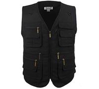 LUSI MADAM Gilet de pêche multi-poches en popeline pour homme