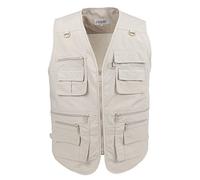 LUSI MADAM Gilet de pêche multi-poches en popeline pour homme